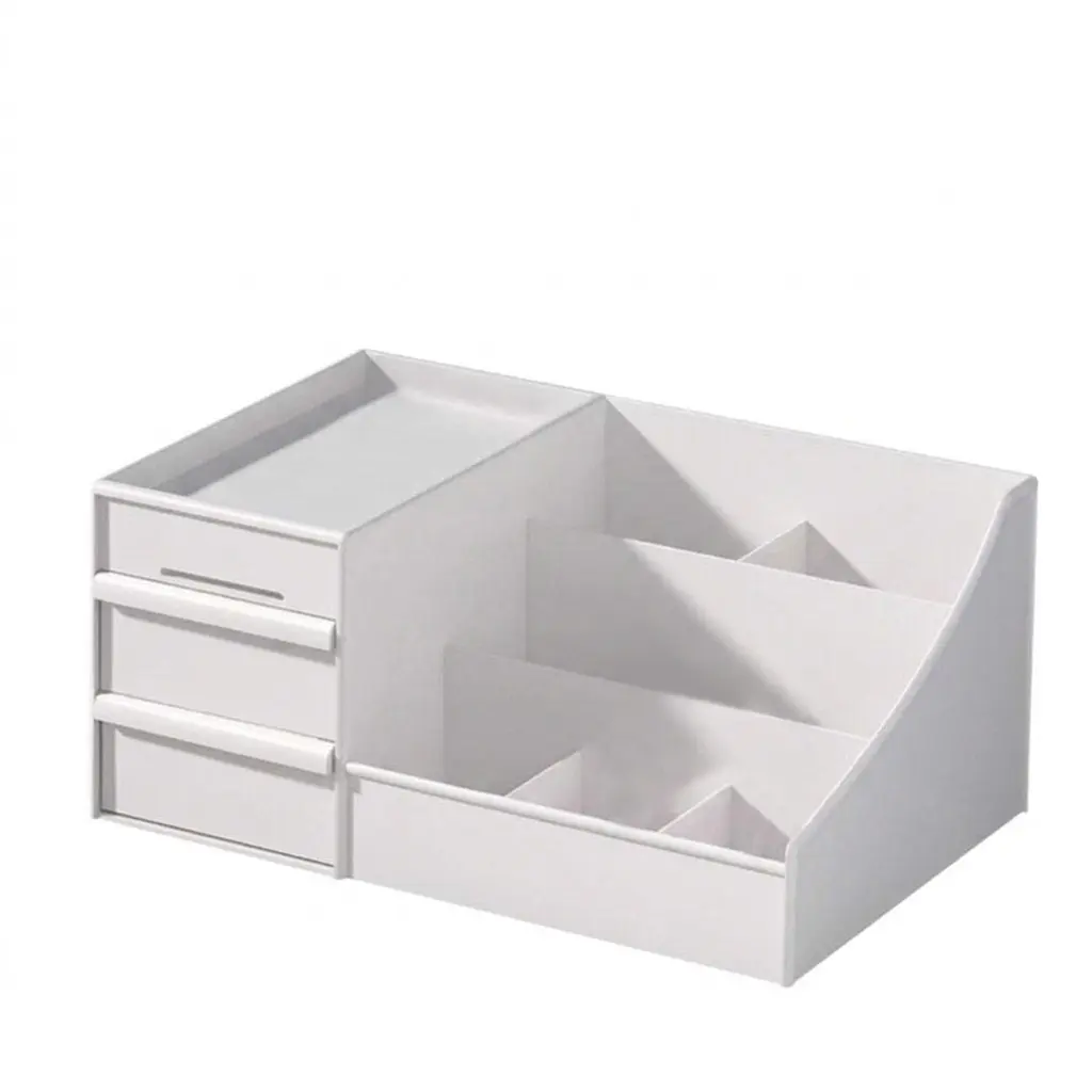 1PC White Drawer-Type Cosmetic Organizer, Cosmetic Organiser - Desktop Storage Box with Shelves, Perfect for Lipstick, Brushes, Eyeshadow, Skincare & Jewelry, Ideal for Women & Girls’ Dormitory, Bedroom & Bathroom