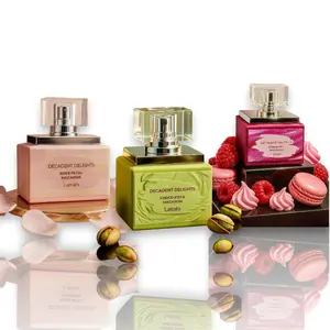 Lattafa Decadent Delights Multi-Pack Eau De Parfum (EDP Scents), 50 ML Alcohol-Base Gourmand Fragrance Bundle with Choco Pista, Rose Petal, Raspberry Macaron, Pistachio-Lychee & Raspberry Notes, Unisex Floral Fragrance
