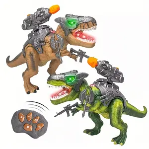 Military Dinosaur Model, Remote Control Interactive Toy, LED Light Effects, Realistic Roar, Suitable for Kids over 3 Years, Requires Aa Batteries