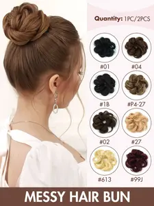Messy Bun Hair Pieces Human Hair Textured for Women. Fluffy and natural texture. High elasticity and exquisite locking process for secure wear. Flexible size fits all. A beautiful addition to your hairstyle, perfect for concert hair extensions.