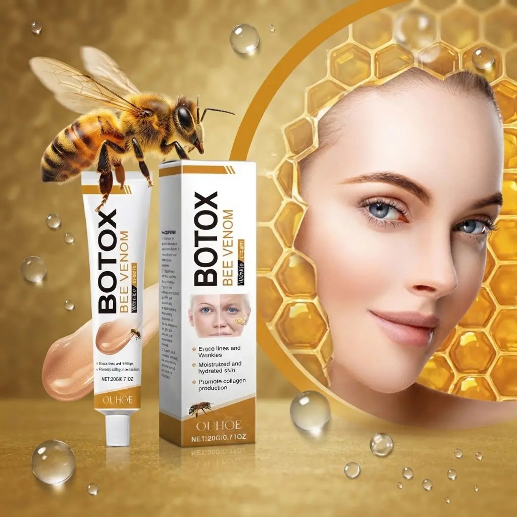 Bee Venom Anti-Aging Cream with Collagen and Hyaluronic Acid - Firming and Lifting Facial Moisturizer for All Skin Types, Smooths Fine Lines and Wrinkles, Hydrating Daily Skincare Treatment for Radiant, Youthful-Looking Skin