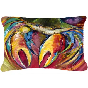 212 MAIN Blue Crab Motif Decorative Indoor/Outdoor Cushion Pillows - Durable Cushions with Artistic Look, Heavyweight Weave, Fade Resistance