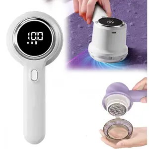 Fabric Shaver, Lint Remover Wireless Rechargeable 6-Leaf Blades 3-Speed LED Display Electric Lint Shaver Portable for Clothes Furniture Sweater Curtain, Fabric-Shaver-Lint-Remover