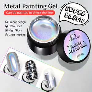 Osnailmall Super Laser Metallic Gel Nail Polish, Soak-Off Chrome Effect, Stunning Manicures, Professional Quality, Easy Application