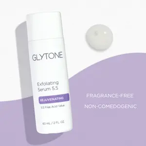 Glytone exfoliating serum – 60mL with 5.5, 11, and 17 free acid value for smoother skin, improved texture, and enhanced radiance Skincare Comfort