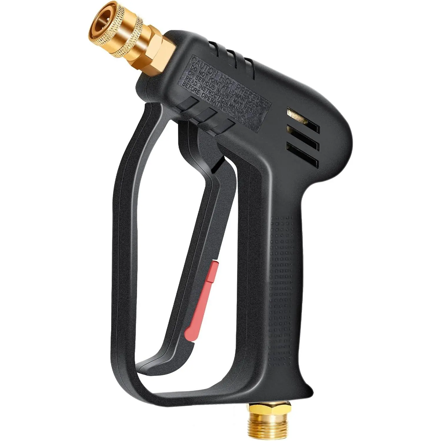 TOOLCY 4000PSI Short Pressure Washer Gun, M22-14mm Inlet Stubby High Pressure Handle, 1/4" Quick Connector for Power Washer & Foam Cannon, 4000 PSI, 7 GPM