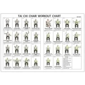 1 pc  Frameless  Tai Chi Follow-Along Poster  Tai Chi Chair Exercise Chart Poster  Seated Exercise Guide (Suitable for Beginners and Seniors)  Canvas Wall Art  Living Room, Bedroom, and Home Gym Decor  Frameless