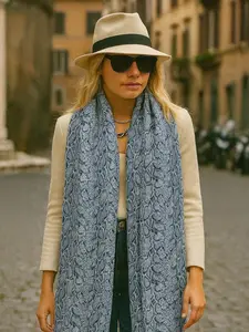 Exotic Snake Print Cashmere-Feel Scarf with Fringe Hem - Soft Premium Acrylic Blend, 78" x 27", Khaki, Black, Dusty Rose, Chic Everyday Wear, Fall & Winter Styling