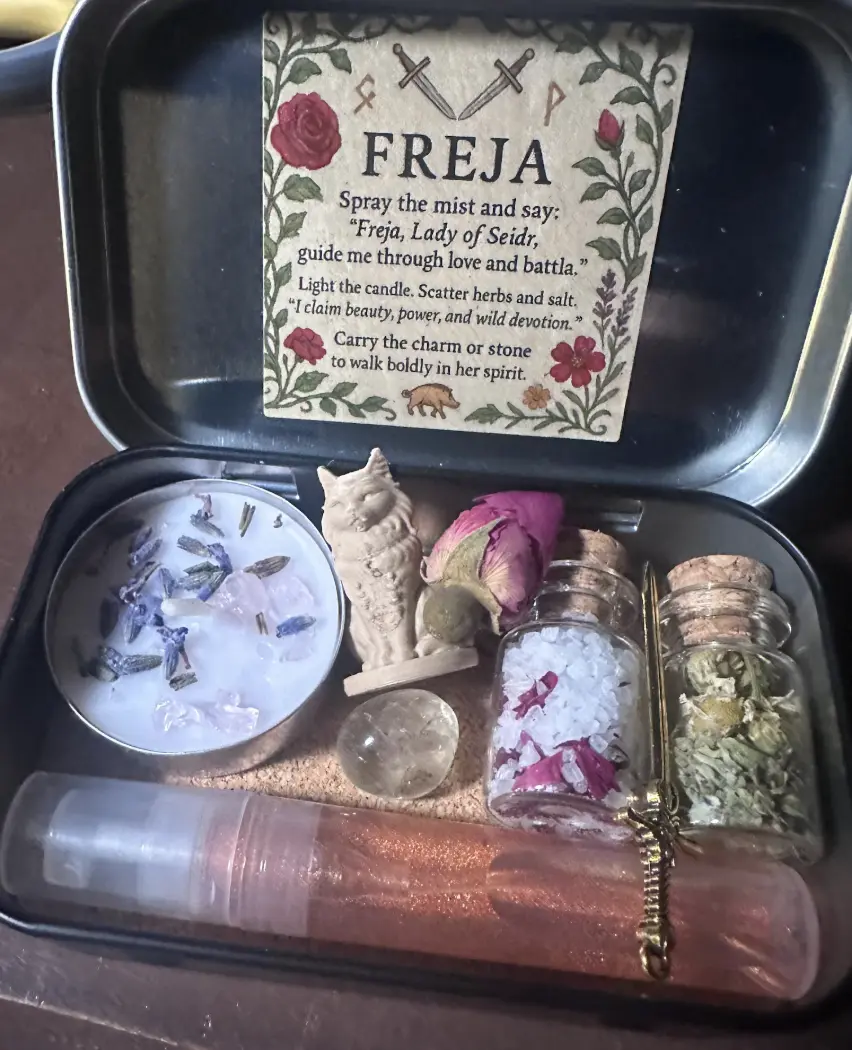 Handmade Tin Goddess Altar Kit - Handpicked Personalized Astrology Gift Box, Canister with Unique Jewelry Accessory Combo, Mini Blind Bag for Yuletide Gifting to Jade Necklace & Pendant Enthusiasts, Handpicked Personalized Gift