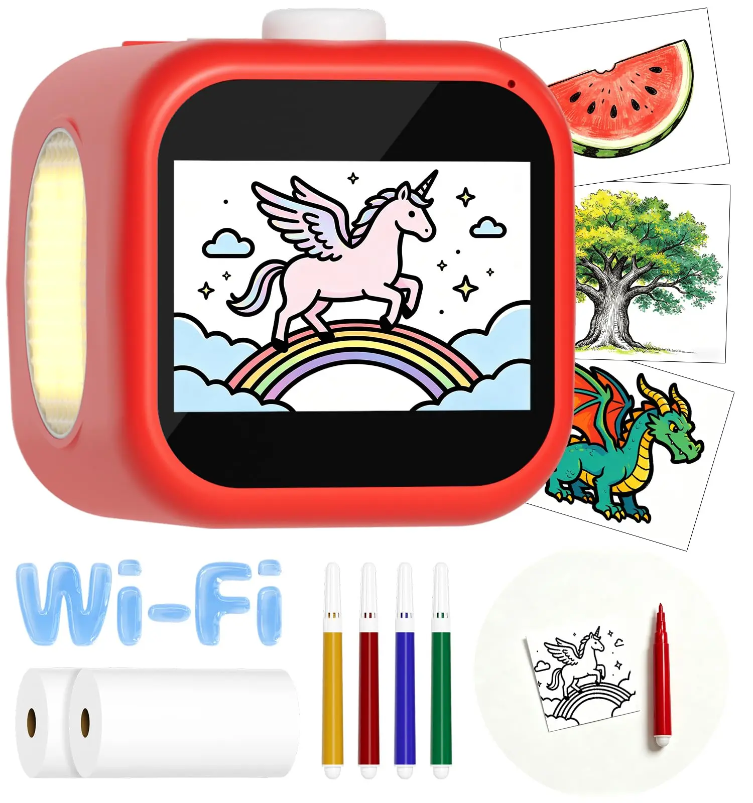 Stickerbox AI Voice-Powered Mini Sticker Maker  Portable Thermal Inkless Printer with 3 Paper Rolls & 8 Colored Pencils - Ages 5+,  AI Sticker Printer for Screen-Free, Custom Plays | Portable thermal inkless printer