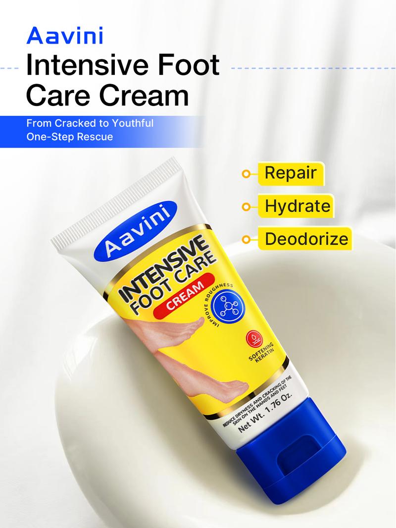 Aavini Intense Foot Cream - Repairs Cracked Skin, Antibacterial and Deodorizing, Removes and Softens Calluses, For All Skin Types, Moisturizing Foot Lotion