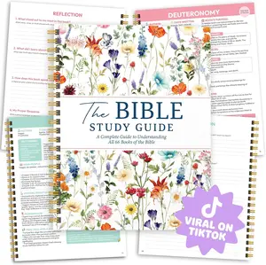 Floral Bible Study Guide for Women, Spiral Journaling Bible, Beginner-Friendly Christian Devotional Journal, Easy to Understand Study of All 66 Books with Life Application, Christian Gifts for Women