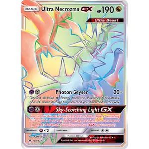 Pokemon TCG Ultra Necrozma GX (Secret) Forbidden Light Near Mint Trading Card Single