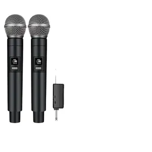Rechargeable Wireless Microphone Dual Handheld Mic for Stage KTV Live Streaming Singing