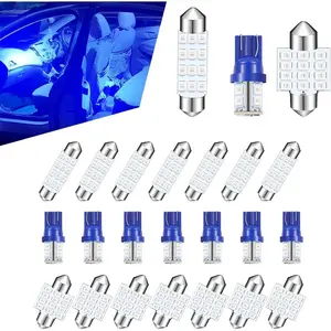 24 PCS Car LED Combination Kit, Interior Light Kit, Interior Replacement Bulb Accessories, Universal for Most Cars (Blue)