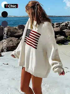 Women's Striped Print Drop Shoulder Loose Crew-Neck Sweater, Street Casual Long Sleeve Round Neck Jumper for Spring, Women's Knitwear for Daily Wear, Womenswear