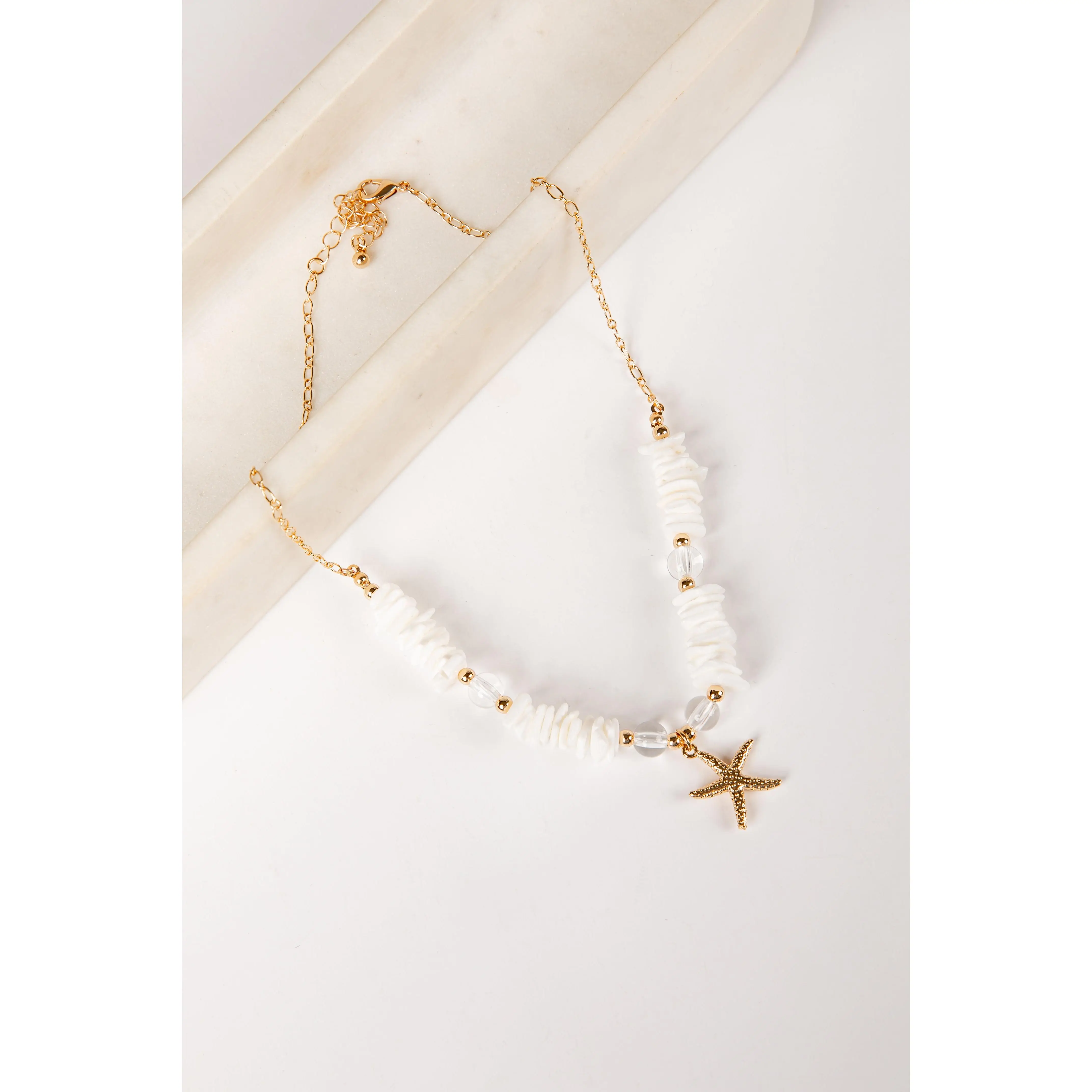 Allee Coastal Shell & Starfish White Necklace
