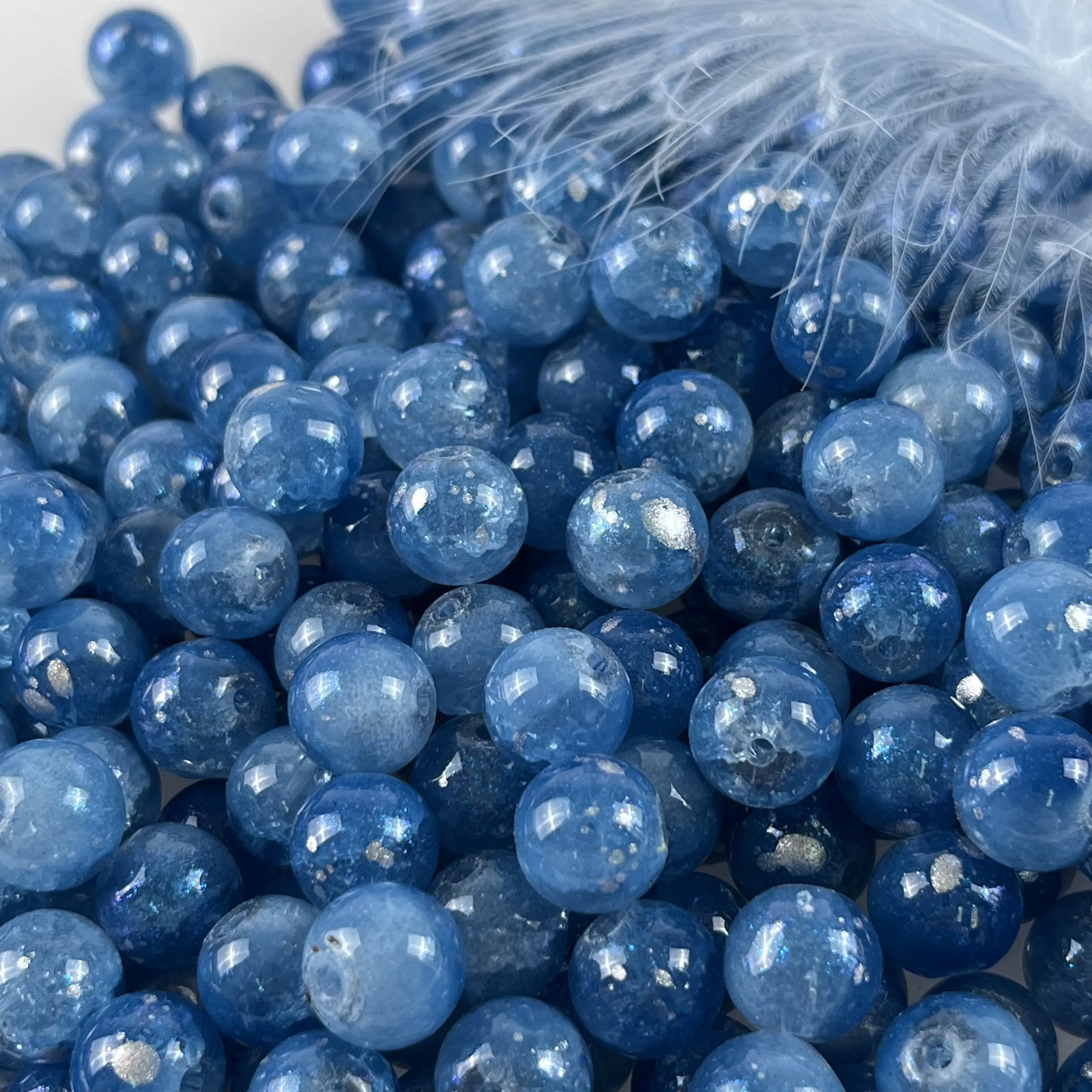 [G12]10mm blue crackle bead 40ml