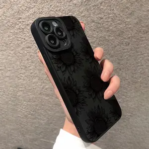 Flower Pattern Floral Sunflower Phone Case, Anti-fall Protection Phone Protector Cover, Shockproof Phone Protective Case Compatible with iPhone 16 15 14 13 12 11 Series