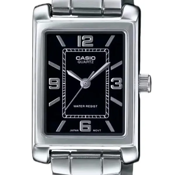 LTP-1234DD-1A New Casio Rectangular stainless steel Ladies Latest Watch