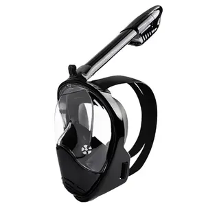 1pcs/Black Full Face Snorkeling Mask For Adults And Teenagers, Snorkeling Equipment, With Detachable Camera Holder, Panoramic 180° Field Of View, Anti-fog And Anti-leakage Snorkeling Mask For Men And Women