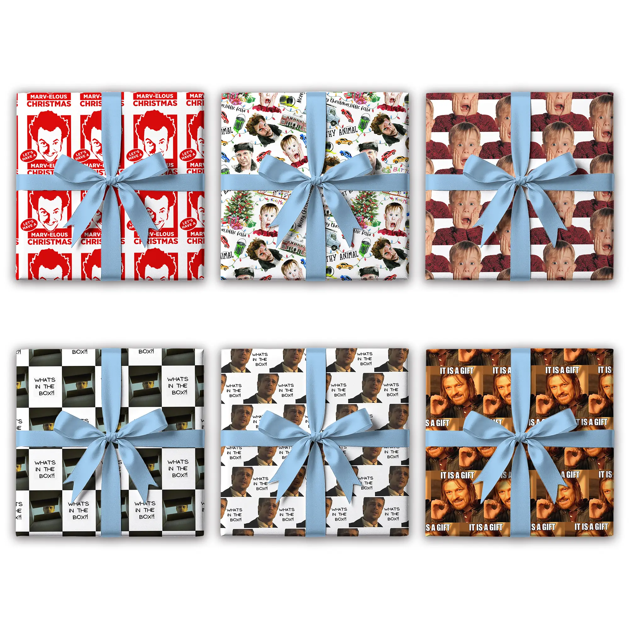 Funny Movie Character Wrapping Paper, Christmas Gift Wrap for Xmas, Meme Holiday Paper Roll