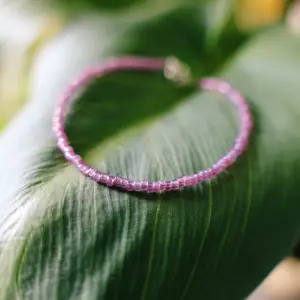 Vintage purple opal seed beaded anklet