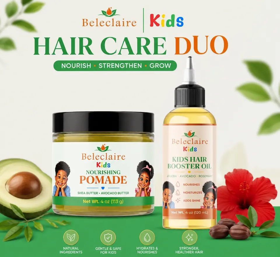 Beleclaire Kids Nourish 4oz & Shine Hair Care 4 oz Duo
