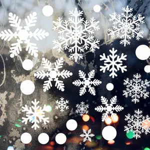 Christmas Window Stickers White Snowflake Winter and Holiday Stickers Glass Window Stickers, Suitable for Glass Windows