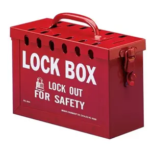 212 MAIN Brady 262-65699 13-Slot Multi-Lock Organiser Container, Red Group Lock Box for Office Stationery & Supplies