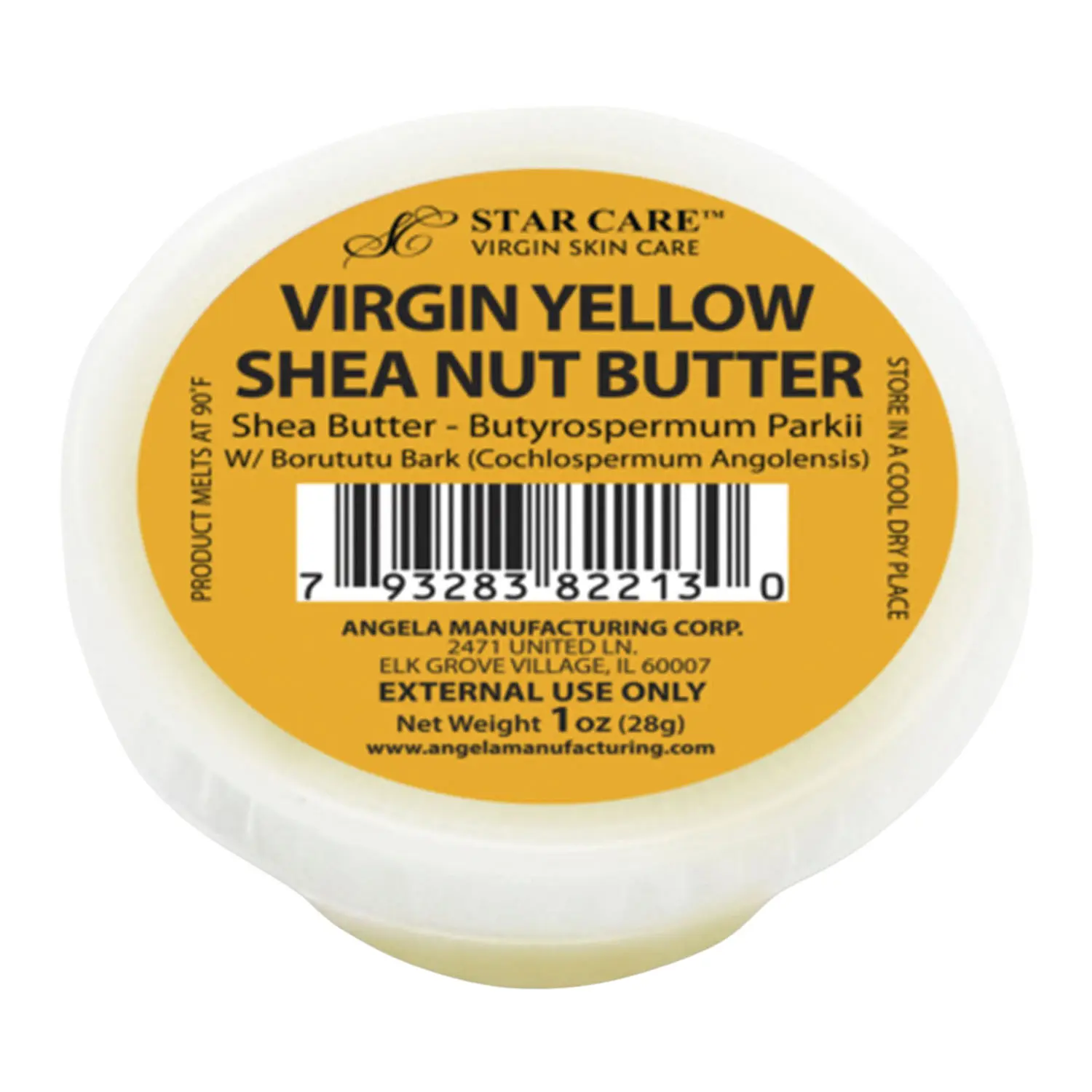 Star Care Yellow Shea Butter, 100% Virgin Natural Moisturizer for Daily Skin, Body, and Hair Hydration - 1 oz, Natural Moisturizing, Moisturizing Skin Cream, Body Lotions