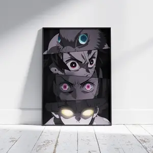 Demon Slayer Eyes Poster - Nezuko, Tanjiro, Inosuke, Zenitsu Eyes Poster , Decor Room Gift Decoration Print