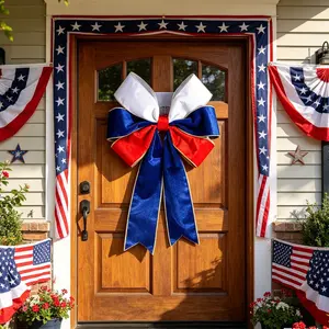 American Independence Day Patriotic Bow Decorations, Festival Party Door Hanging Table Decoration, National Day Setup Props, Ornaments, Door Hanger, Party Decoration Supplies