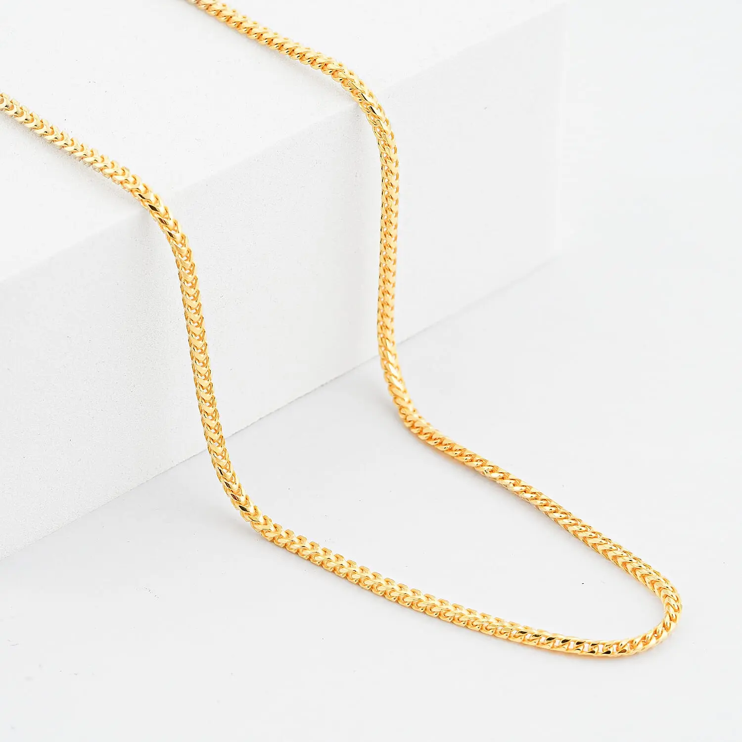 Italian 14K YG Over Sterling Silver Franco Chain Necklace (20 Inches) (9.80 g)
