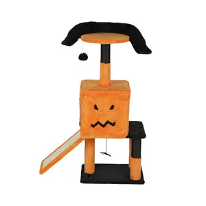39.4" Halloween  ,  Tower   for Indoor  with Spacious  Condo, Sisal Scratching Posts, Hanging Toys, Orange & Black new     Themed Cat Tree