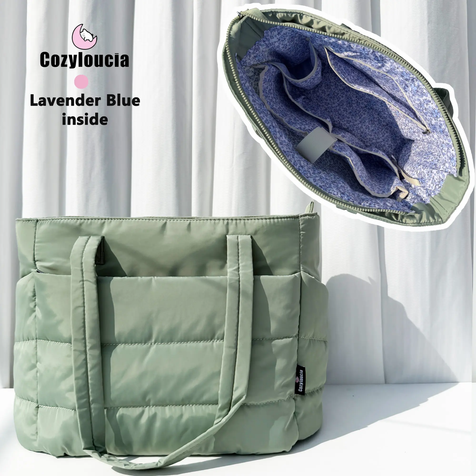 Light Green -Lavender Blue inside