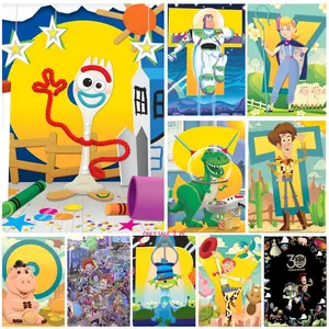 Poster Self-Adhesive Waterproof Art Sticker, Aesthetic Minimalist Wall Poster for Coffee Shop, Bar & Home Room Decor Animation Movies T-Toy Story
