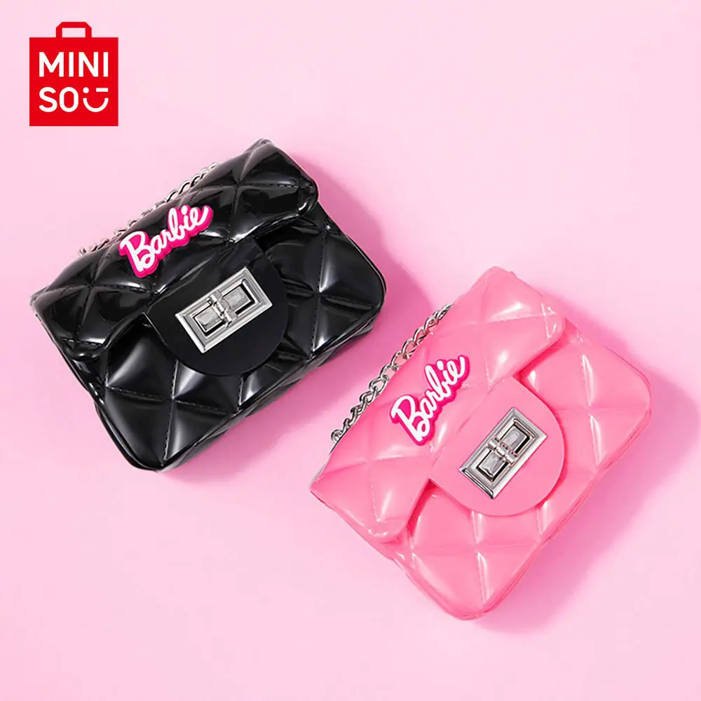 Barbie Mini Jelly Bag Shoulder Bag Crossbody Bag For Women Pink/Black PVC Material Mini Bag Sweet Style Bag For Girls High Quality Birthday Gift