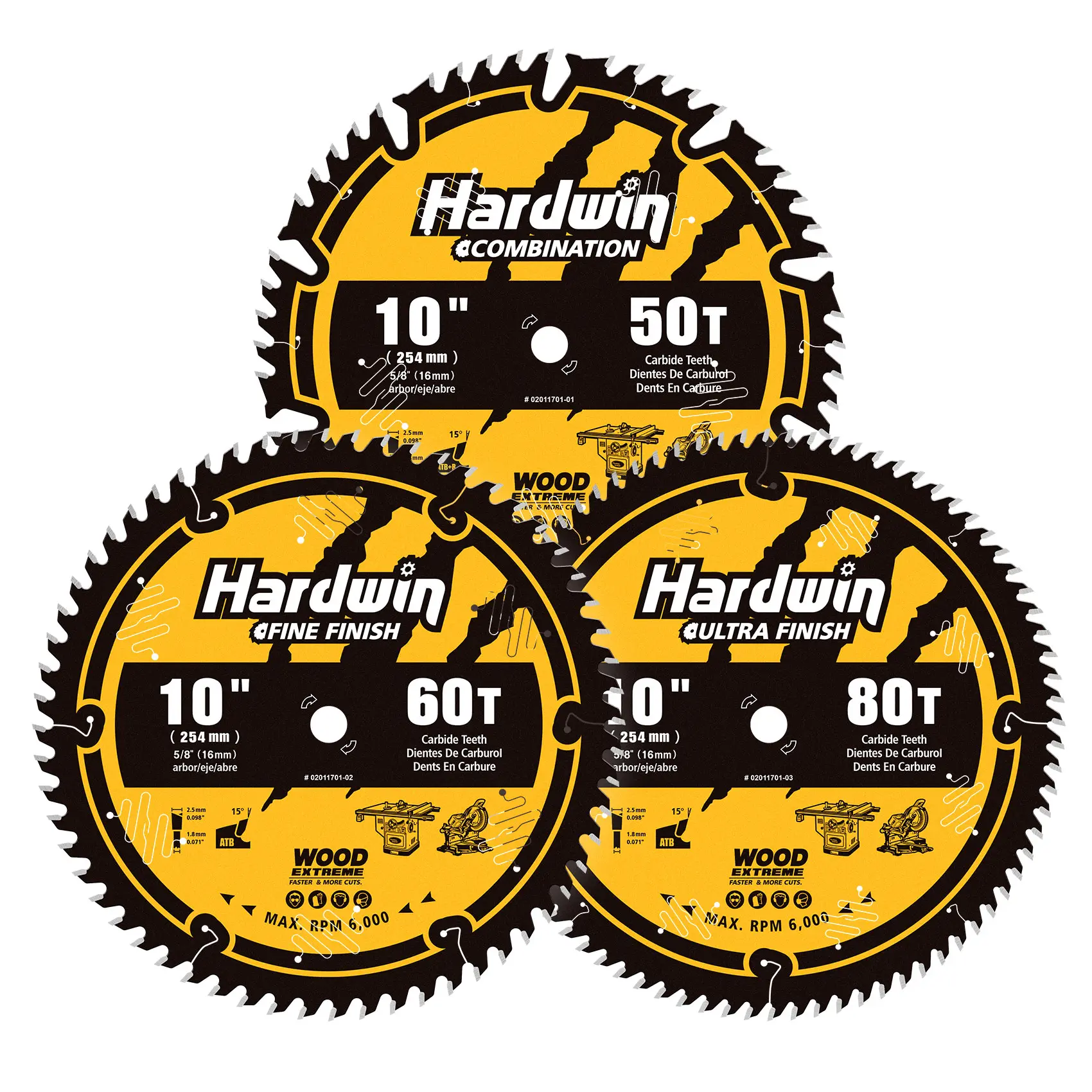 10 Inch Table Saw Blade, Carbide-Tipped 5/8 Arbor, Precision Cut Thin Kerf Ripping Saw Blade for Hardwood/Softwood/Plywood | Fine Finishing | Compatible with Major Saws