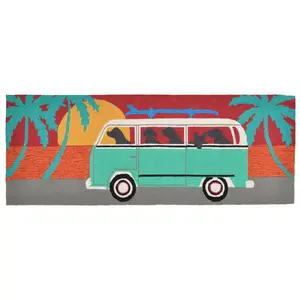 Liora Manne Frontporch Beach Trip Rug Turquoise 24" x 60"