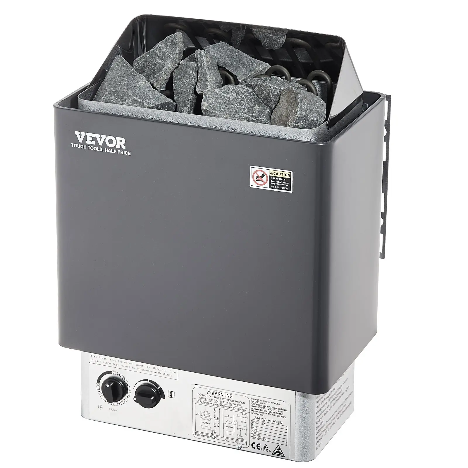 【summerfinds】VEVOR 9KW Sauna Heater, Steam Bath Sauna Heater with Built-In Controls, Electric Sauna Stove, 3h Timer and Adjustable Temp for Max. 317-459 Cubic Feet, Home Hotel Spa Shower Use 220V