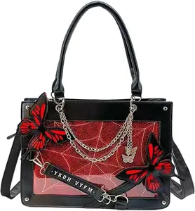 FAURALA Butterfly Ita Bag Y2k Tote Shoulder Bag for Women Handbag Crossbody, Y2K Gothic Labyrinth Butterfly Tote Bag ita crossbody bag pin display shoulder bag with anime aaccessories handbag