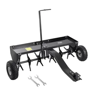 VEVOR VEVOR Tow Behind Plug Aerator,  40-Inch Tow Behind Lawn Plug Aerator with Universal Hitch, Pull Behind Aerator with Iron Spikes Alternately Arranged, Lawn Aerator Tow Behind for Gardens, Lawns, Farms
