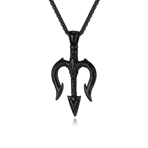 Norse Mythology, Poseidon Trident Necklace, Men's Niche Culture Accessory Pendant, Personality Wear Pendant