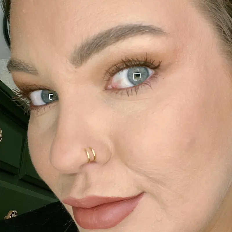 Faux Double Ring Unisex Handmade Piercing Hoop, Adjustable for Nose Septum Conch Earlobe Areas