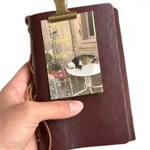 Retro red A7 cowhide simple handbook DIY loose-leaf book removable notebook portable diary