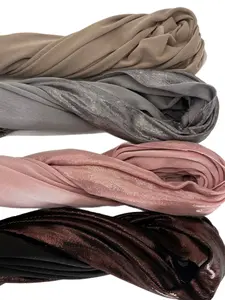 Shiny Metallic Headscarf for Muslim Women, Daily Wear Party Festival Accessory, Drape Fabric Vintage Luxury Fashion Scarf