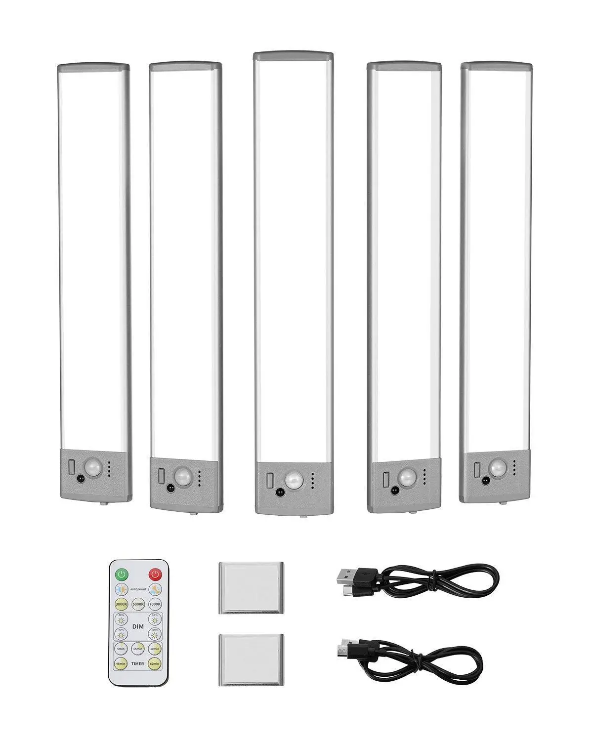 【Backtoschool】VEVOR Smart Motion Sensor Lights 5 PCS 68 LED Battery Operated Under Cabinet Lighting with USB Charging & Dimmable Color Temperature for Closets & Kitchens, Dimmable Night Light, Modern Mood Lighting