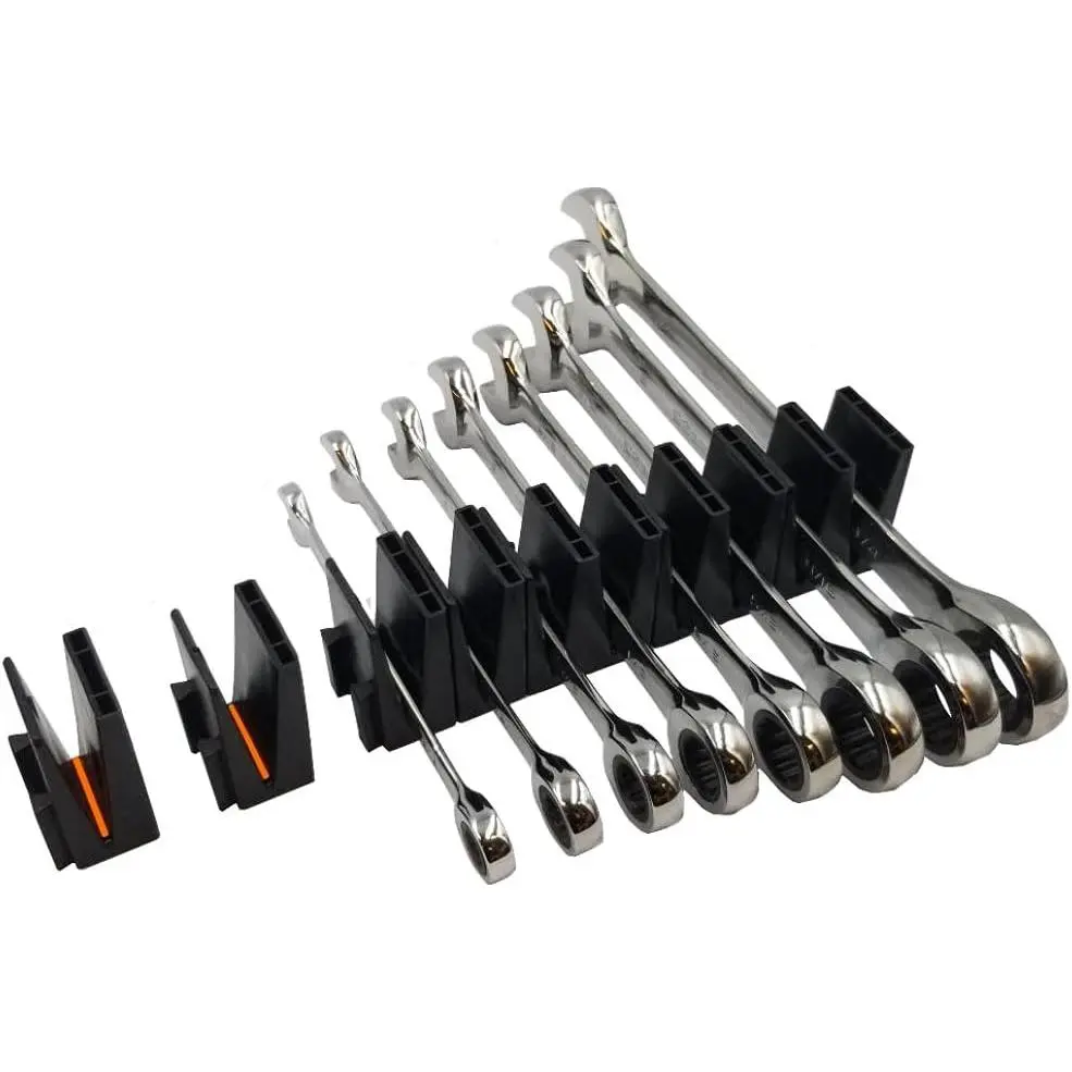 Wrench Organizer Pro Series Version 4.0 for Tool Drawer Storage | 12 Magnetic Holders Modular Toolbox Organization Replaces Rolls
