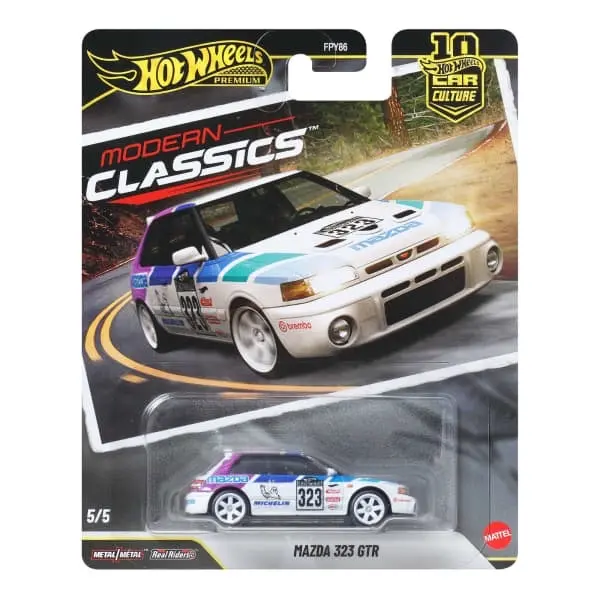 Hot Wheels Modern Classics Mazda 323 GTR FPY86 10th Anniversary Car Culture Edition 5/5 Real Riders Diecast Model
